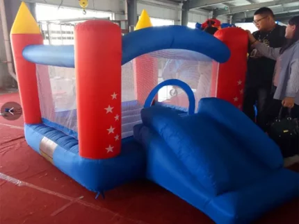 Star-themed inflatable bounce house with slide, perfect for kids' parties and events. Durable, colorful, and fun. Buy affordable bounce houses online today!
